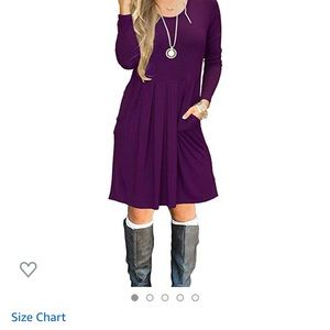 Long sleeve purple dress